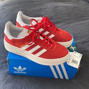 Adidas Gazelle Bold - Red/Gold/White